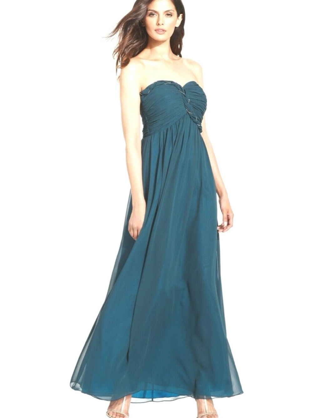 Calvin Klein NWOT Teal Strapless Long Gown Size 2 I Wedding Ready!